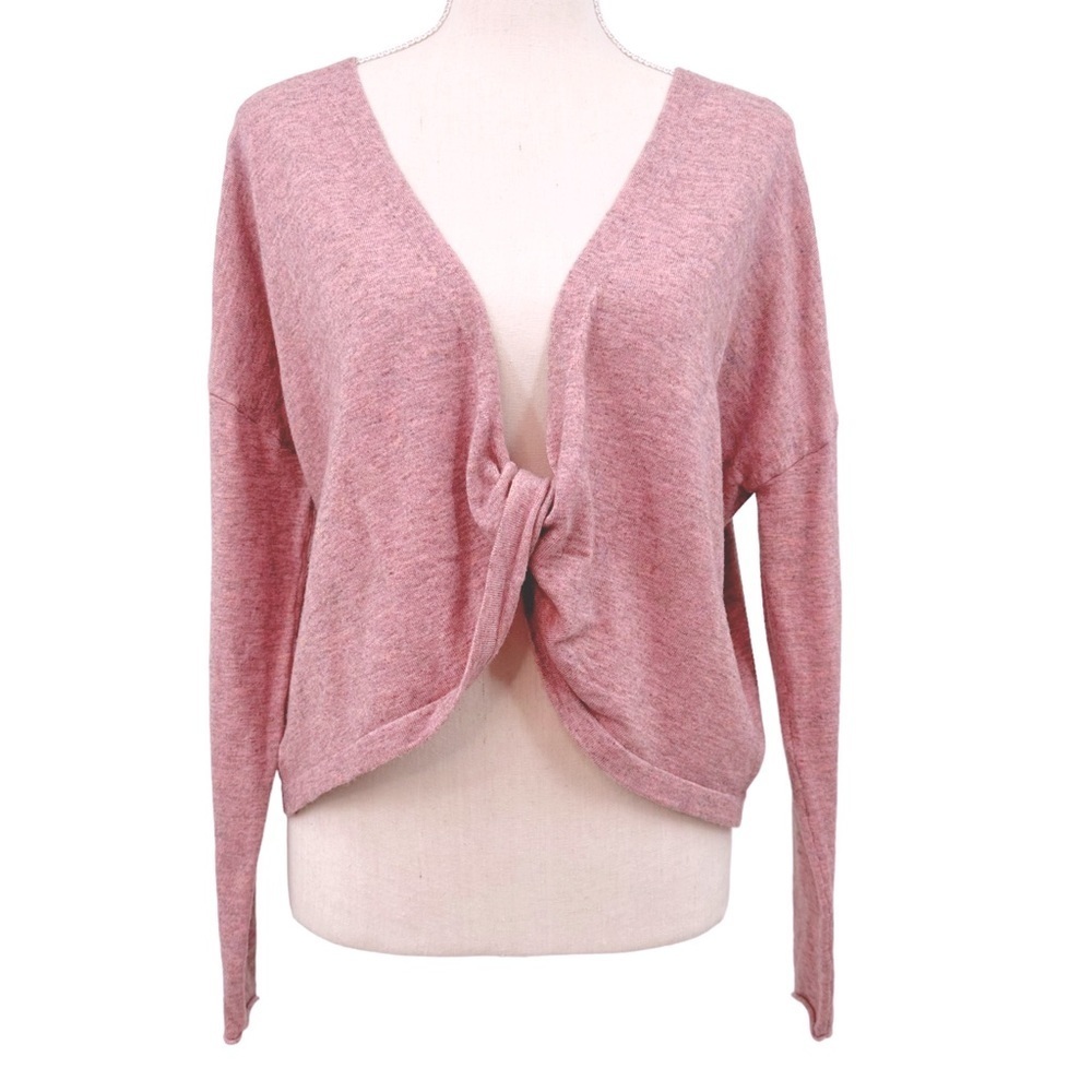 Lovers + Friends Spring Sweater Oversized Twist Front in Marled Pink Sz XS